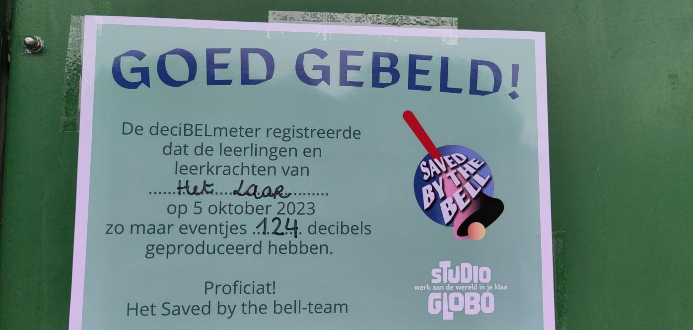 Het Laar uit Dendermonde produceerde 124 decibels voor Saved by the bell.